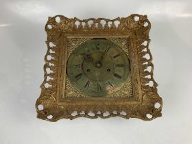 JOHN ISMAY, WIGTON; an eight day movement long case clock face, framed in ornate frame, 40 x 40cm.