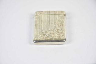 An Edwardian hallkmarked silver card case, with engraved detailing, Birimingham 1910, weight 1.5ozt,