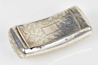 SAMUEL PEMBERTON; a George III hallmarked silver double snuff box of curved form, the outer with