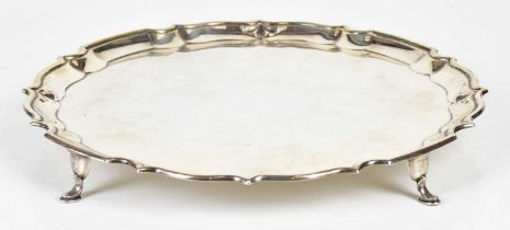 BARKER BROS; a George V hallmarked silver salver, Chester 1910, approx weight 16.63ozt/517.2g.