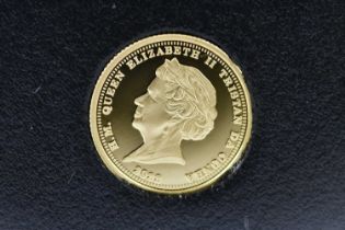 An Elizabeth II quarter sovereign, in memorium, 2022, boxed.