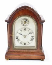 WINTERHALDER & HOFMEIER; an early 20th century mahogany cased lancet top mantel clock, the