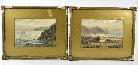 ALBERT DUNNINGTON: a pair of watercolours, maritime scenes, signed and dated 1922, 17.5 x 25cm,