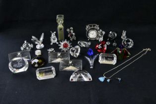 SWAROVSKI; a large collection of models, plaques, keyrings etc., including butterfly, squirrel