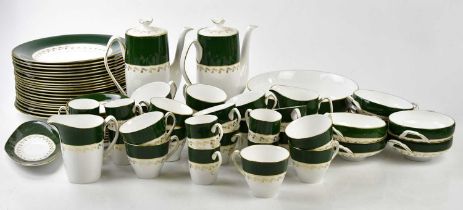 SPODE; a two hundred and thirty-six piece dinner/tea service in the 'Green Velvet' pattern.