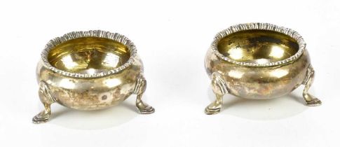 ROBERT PRINGLE; a pair of Victorian hallmarked silver salts, London 1858, weight 4.72ozt/146.8g.