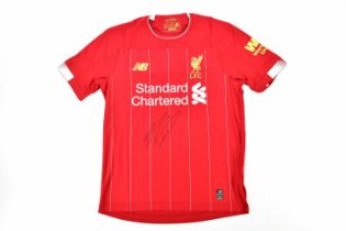 MOHAMMED SALAH; a Liverpool Premier League Winners signed shirt, signed to the front, size S.