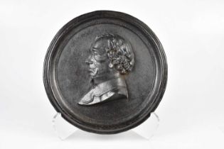 BENJAMIN DISRAELI, 1ST EARL OF BEACONSFIELD (1804-1881); a 19th century cast iron circular