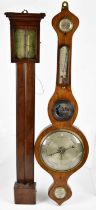 A 19th mahonagy wheel barometer, signed 'Bond Alford', height 95cm, with an early 19th century