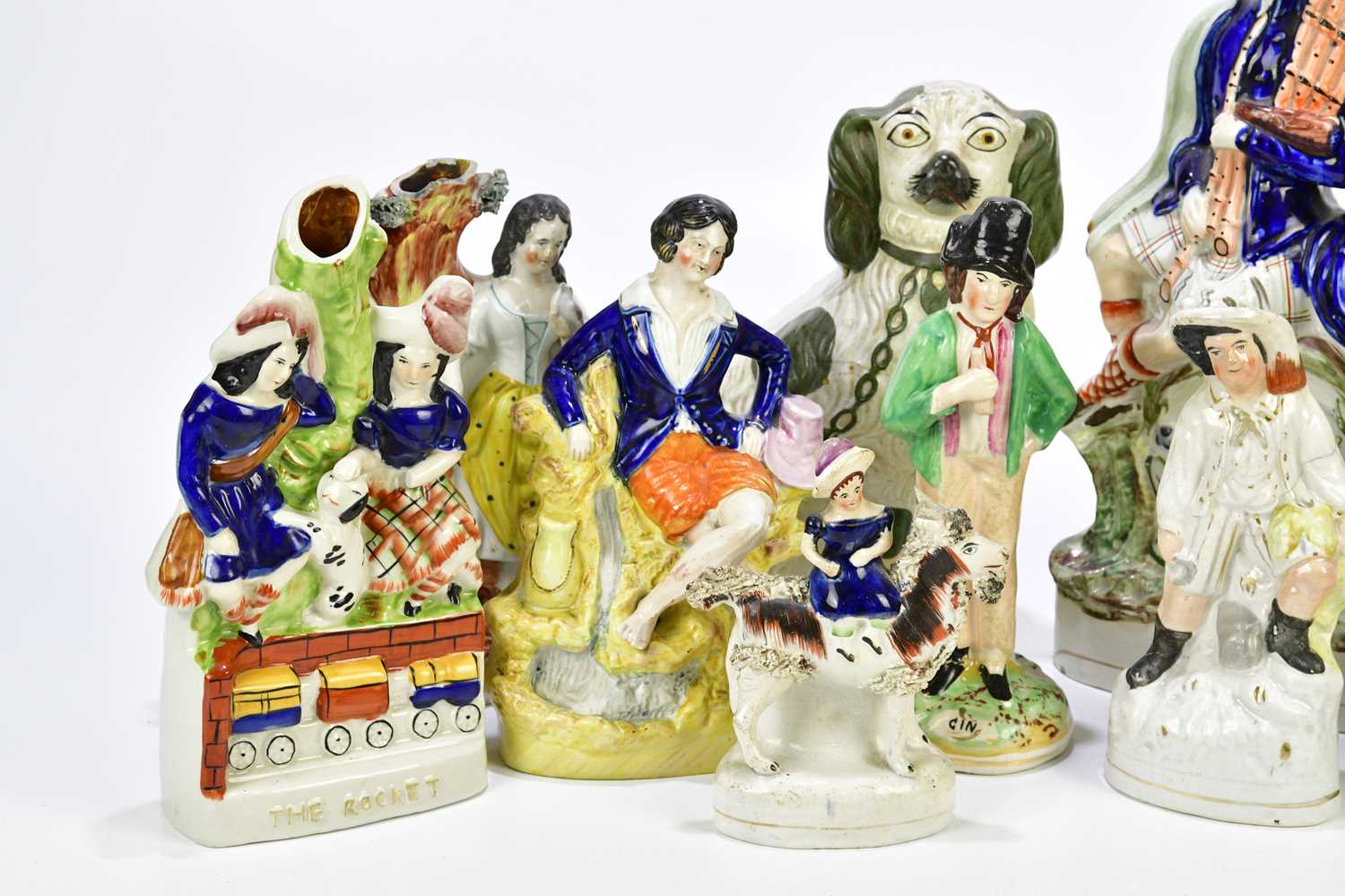 STAFFORDSHIRE; a collection of 19th century and later figures to include, 'The Rocket', 'Water/Gin', - Image 2 of 3