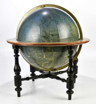 W & A K JOHNSON; a 19th century 18inch table top celestial globe on ebonised legs, overall height