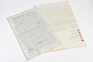 MACCLESFIELD INTEREST; an early 19th century hand written legal document for customary or copyhold