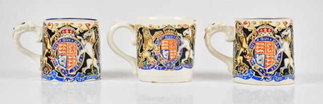 DAME LAURA KNIGHT; three commemorative mugs including a King George and Queen Elizabeth Coronation