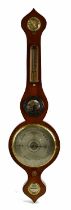 A 19th century mahogany wheel barometer, with silvered dial, 96cm.