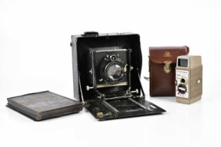 LINHOF; a Technika (1936-1945) large format black folding camera, serial number 17298, with Compound