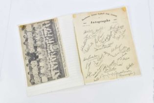 BOBBY CHARLTON; a handwritten letter signed, with a newspaper cutting of Bobby and Manchester United