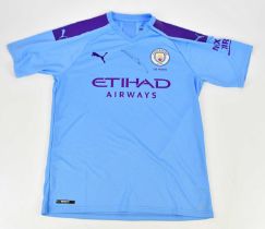 KEVIN DE BRUYNE; an autographed replica Manchester City 2019/20 125 years jersey, with certificate