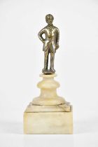 BENJAMIN DISRAELI, 1ST EARL OF BEACONSFIELD (1804-1881); a 19th century silvered bronze figure of