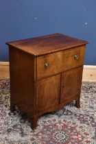A 19th century mahogany Pembroke table, with drawer, on tapered legs, height 71cm, width 76cm,
