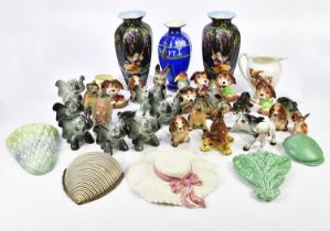 A large collection of Weatherby ceramic models and assorted ceramics including Sylvac wall