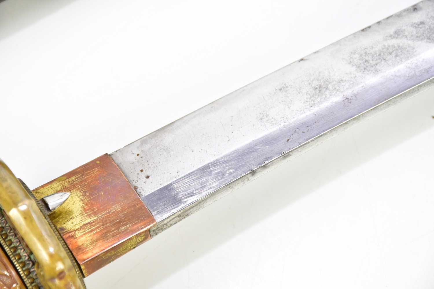 A Japanese WWII army officer's Katana type 98 sword, with shagreen grip and gilt metal terminal, and - Image 4 of 18