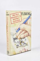 FLEMING (I), ON HER MAJESTY'S SECRET SERVICE; first edition, patterned black cloth, un-clipped d.j.,