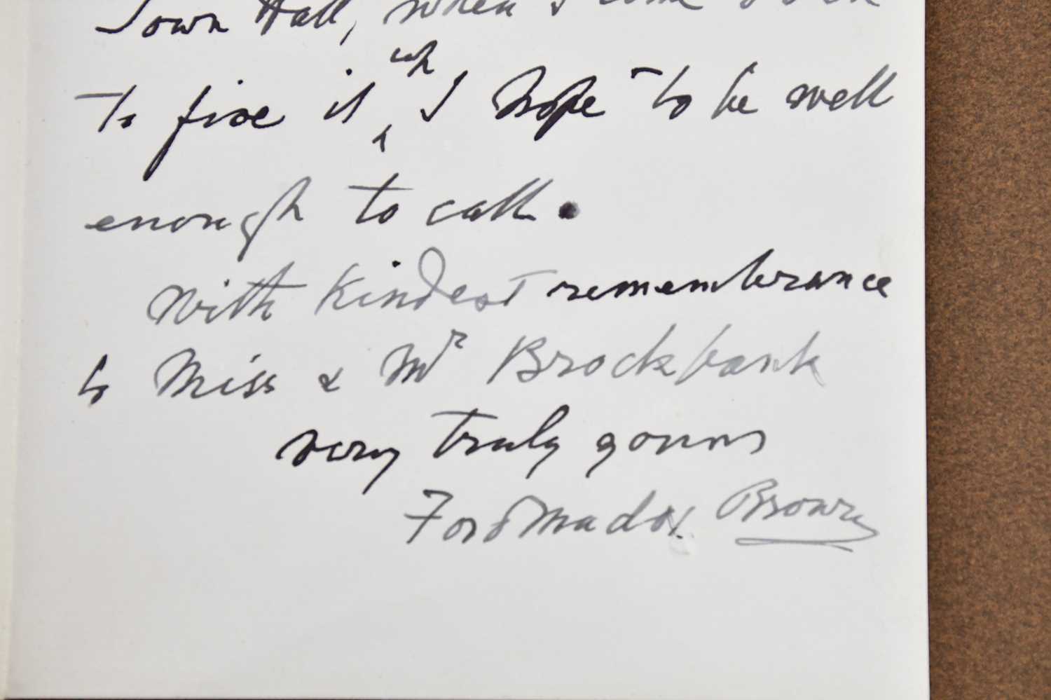 FORD MADOX BROWN, PRE-RAPHAELITE PAINTER (1821-1893); a handwritten and signed letter which - Image 7 of 9