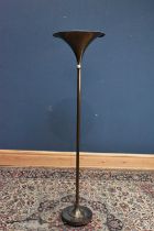 A flared trumpet standard lamp, height 172cm.