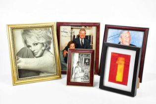 AUTOGRAPHS; four framed autographed photographs and a signed print by George Harrison, including