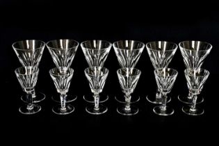 WATERFORD; a collection of glassware in the 'Sheila' pattern including six sherry glasses and six