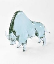 MURANO; a large glass model of a bull, length 27cm, height 22cm. Condition Report: Tiny chip to