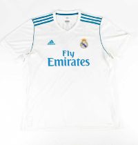 CRISTIANO RONALDO; a signed Real Madrid football shirt, signed to the reverse, size XL. Condition