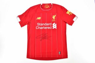 JÜRGEN KLOPP; a Liverpool Premier League Winners signed football shirt, signed to front, size S.