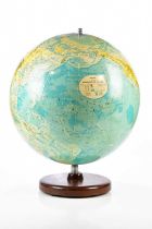 PHILIPS; a 19inch terrestrial globe on wooden plinth base, height 61cm. Condition Report: Globe