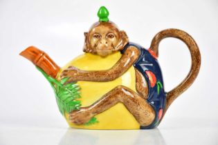 ROYAL DOULTON; a reproduction model of a Majolica monkey teapot, fitted in Minton box. Condition