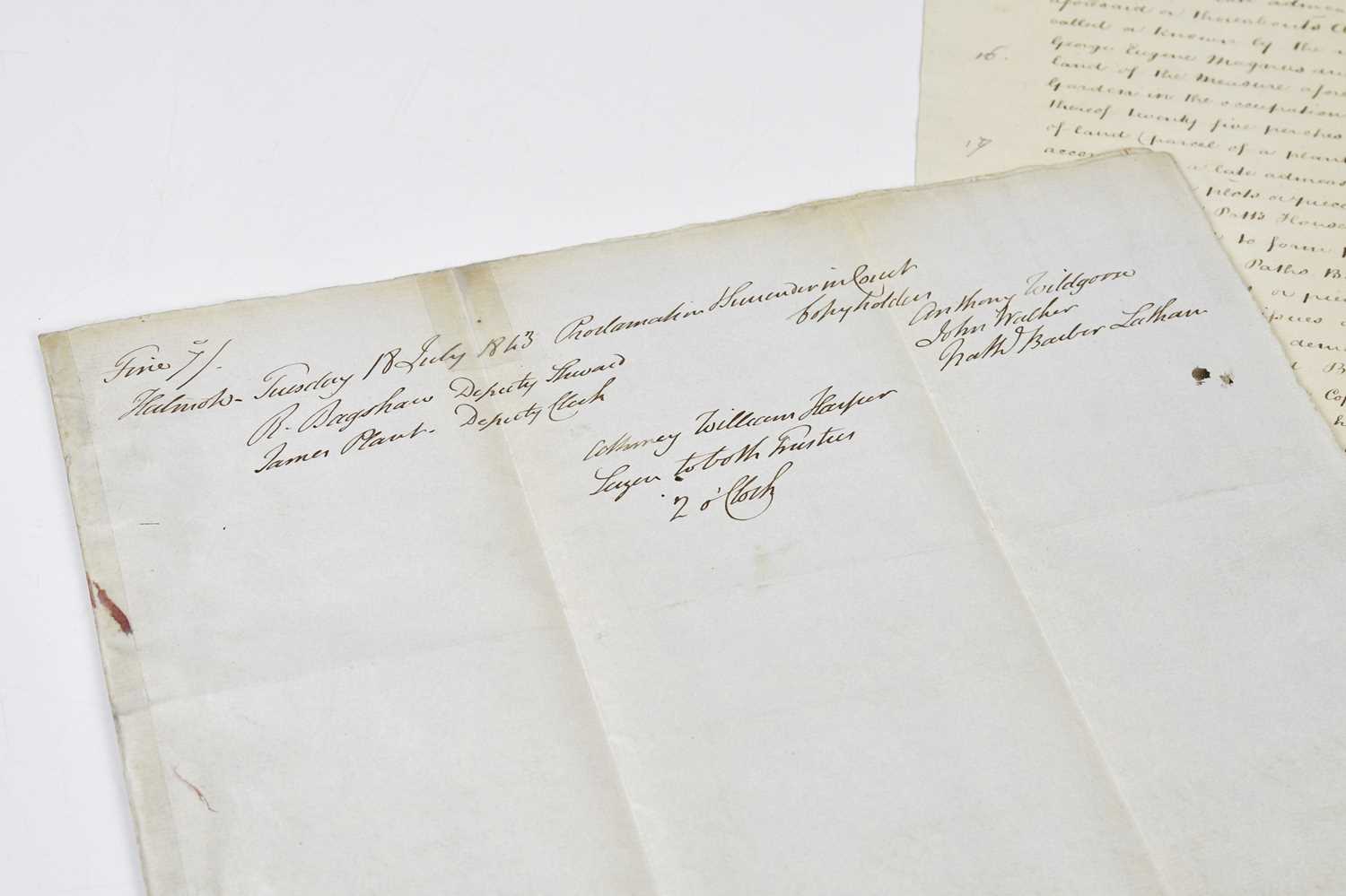 MACCLESFIELD INTEREST; an early 19th century hand written legal document for customary or copyhold - Image 4 of 9