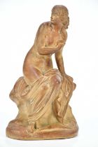 GIOVANNI MOLLICA; a Grand Tour terracotta figure of a seated nude female, height 25cm.