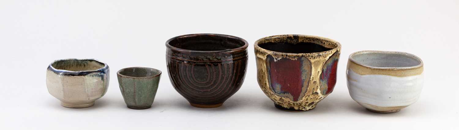 † A group of stoneware bowls by Kathrin Najorka, John West, John Solly and David Melville, various