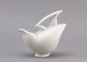 † ANTHONY THEAKSTON (born 1965); a salt glazed bird jug, incised AT mark, height 15cm. Condition
