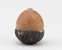 † ALAN WALLWORK (1931-2019); a stoneware acorn form, incised AW mark, pottery sticker, height 8.5cm.