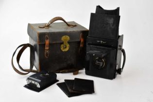 THORNTON PICKARD; a Junior Special folding plate camera fitted in a leather case.