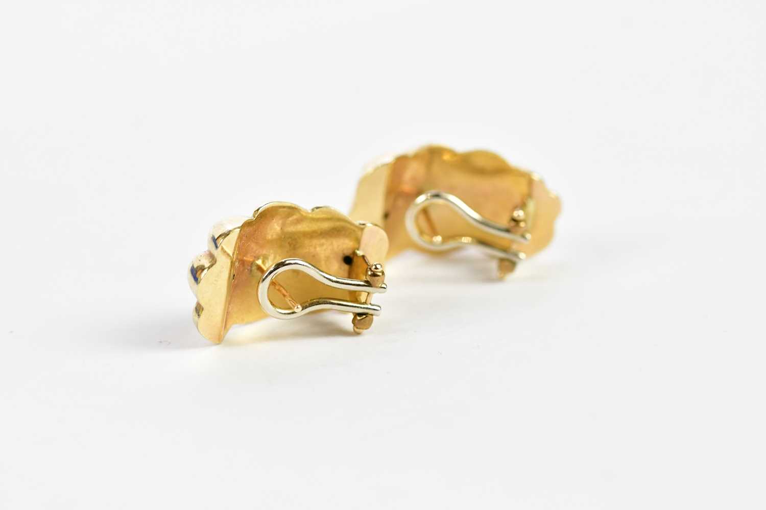 A pair of 9ct yellow gold half shallow hoop earrings, length 23mm, approx. 6g. - Image 2 of 2