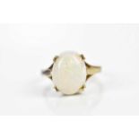 A 9ct yellow gold opal ring, size M 1/2, approx. 3.17g. Condition Report: The opal approx. 13.1 x