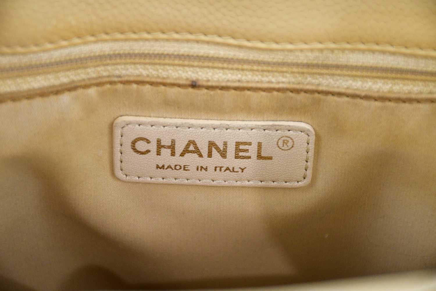 CHANEL; a cream circa 2014 caviar leather quilted GST grand shopping tote bag with signature - Image 5 of 5
