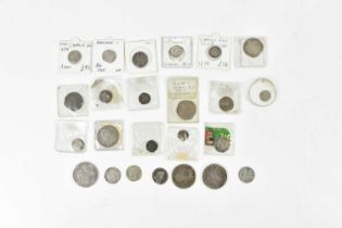 A collection of 13th century and later British silver coins, to include a Henry III one penny, two