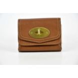 MULBERRY; an oak Darwin leather purse wallet with coin purse to front and slots for six cards,