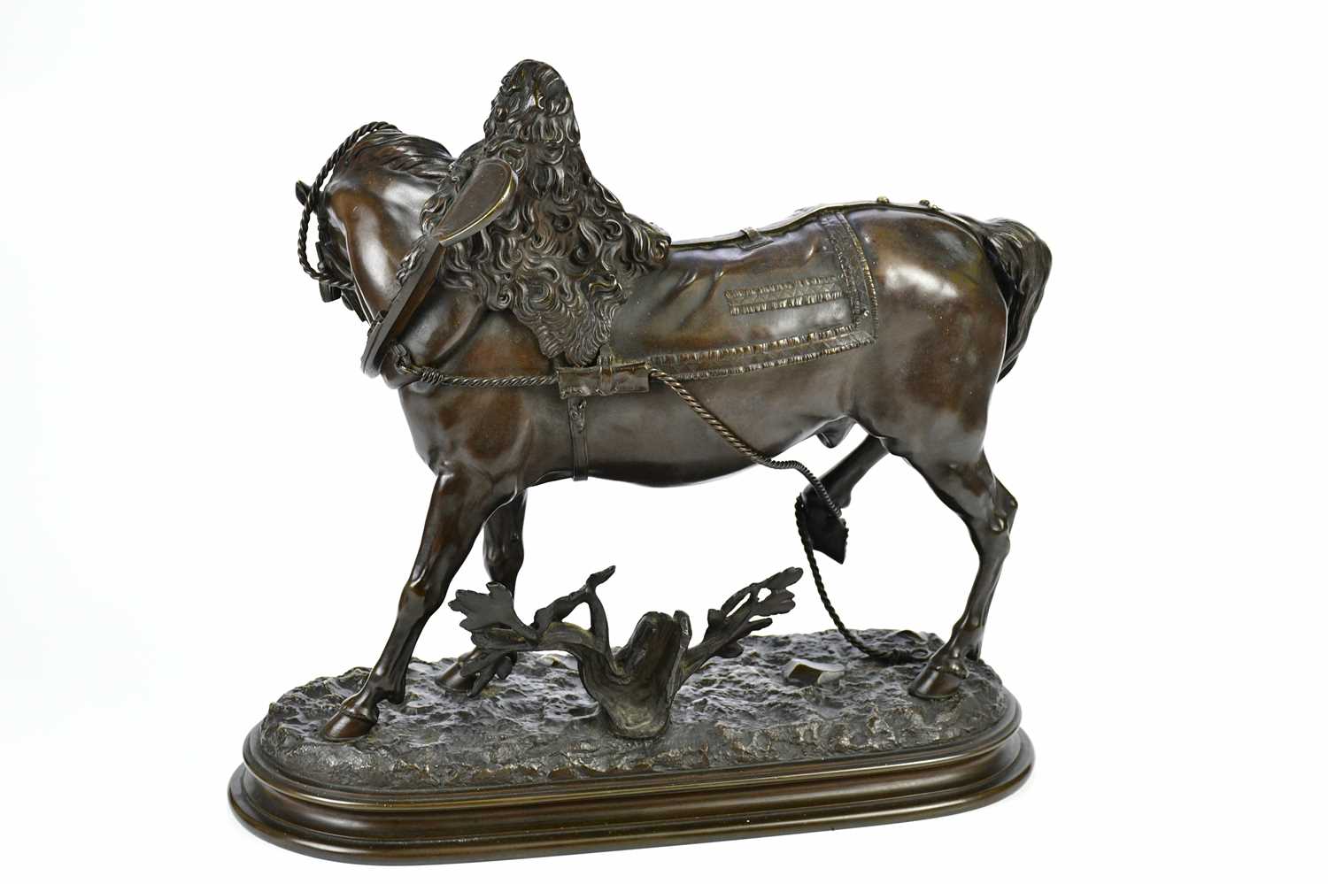 T H GECHTER; a bronze figure of a horse, on plinth base, height 40cm. - Image 3 of 6