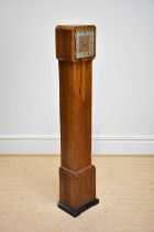 A walnut cased Art Deco grandmother clock with silvered dial, height 140cm. Condition Report: