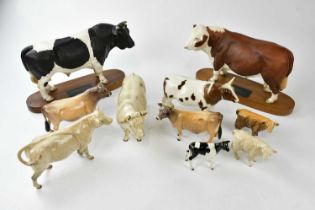 BESWICK; two models of bulls from the Connoisseur collection, comprising Friesian and Hereford, each