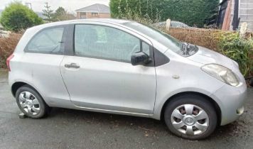 TOYOTA; a Yaris three door car, SA57 TGJ, with one key. Please note: Collection to be made from OL12